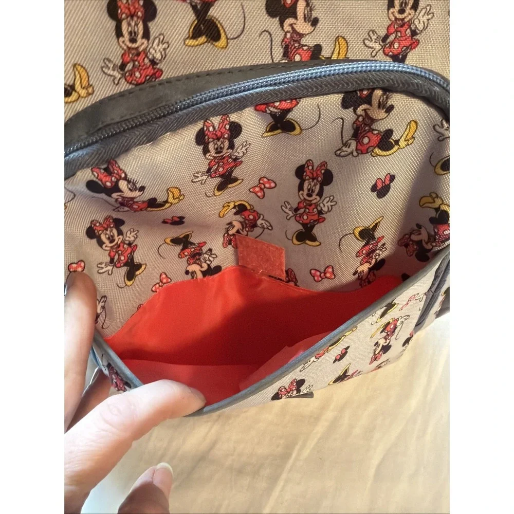 Disney Baby Minnie Mouse Large Gray Pink Polyester Backpack Diaper Bag Insulated